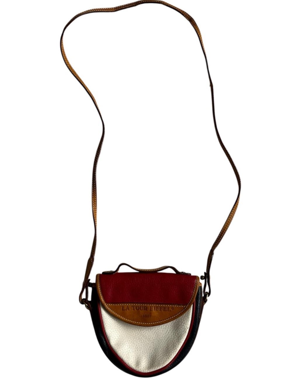 La Tour Eiffel 1887 vintage small Leather Crossbody Bag